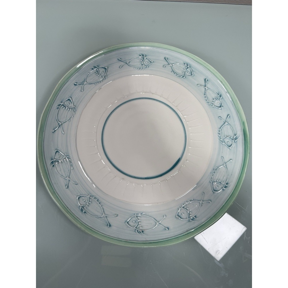 Vintage Mancioli Italy Fish Platter 15" Coastal Majolica Serving Plate